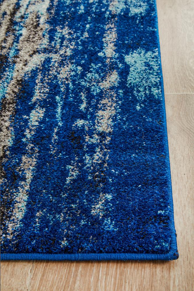 Evoke Transpose Blue Transitional Runner Rug Rug Culture