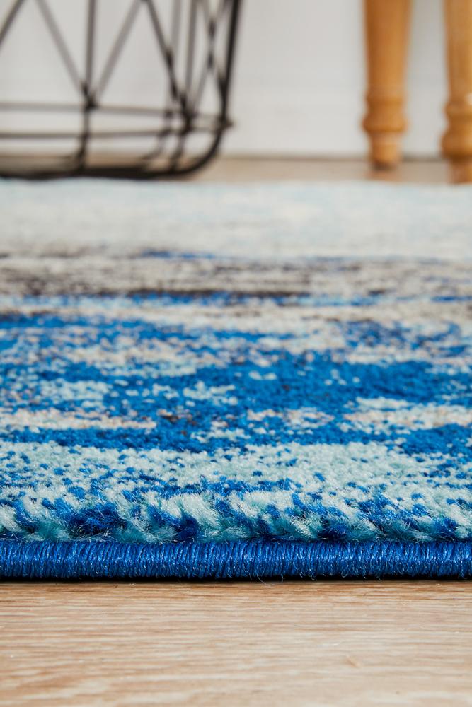 Evoke Transpose Blue Transitional Runner Rug Rug Culture