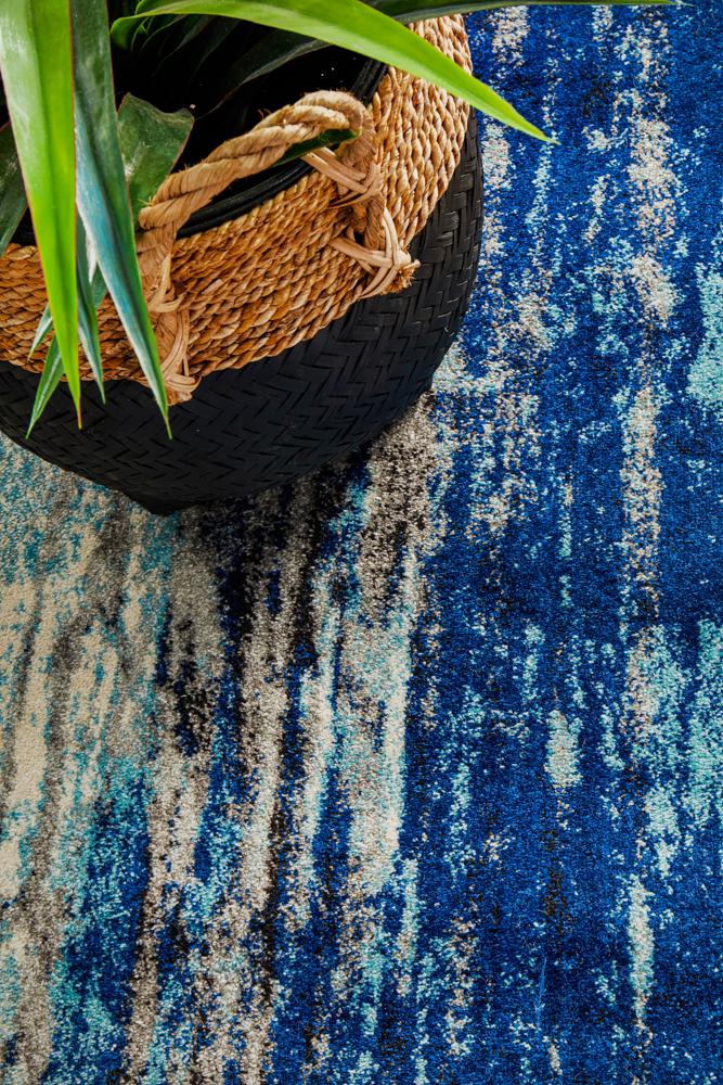 Evoke Transpose Blue Transitional Runner Rug Rug Culture