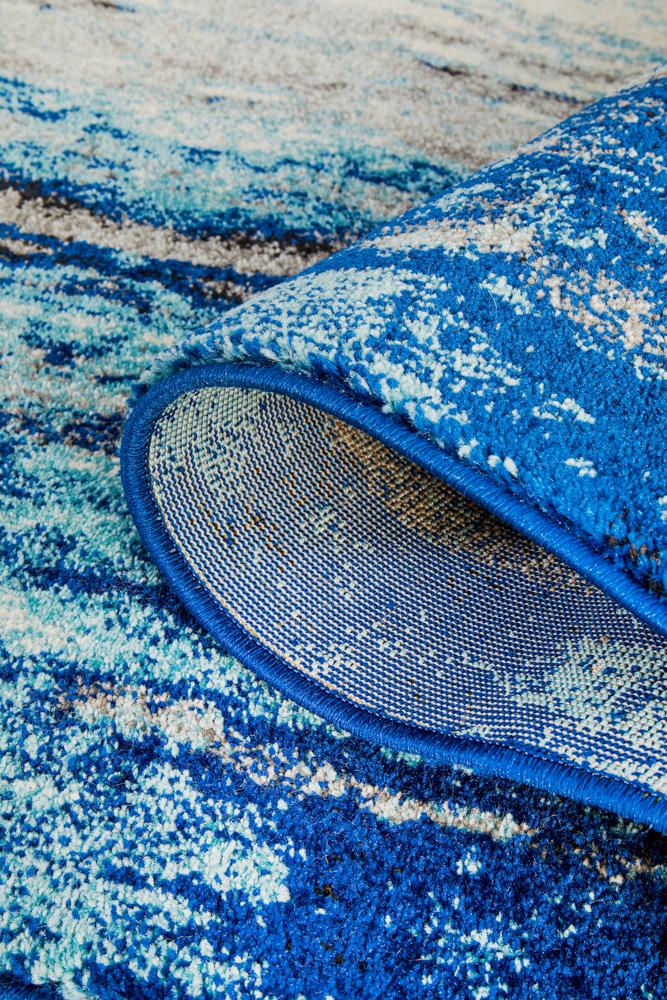 Evoke Transpose Blue Transitional Runner Rug Rug Culture