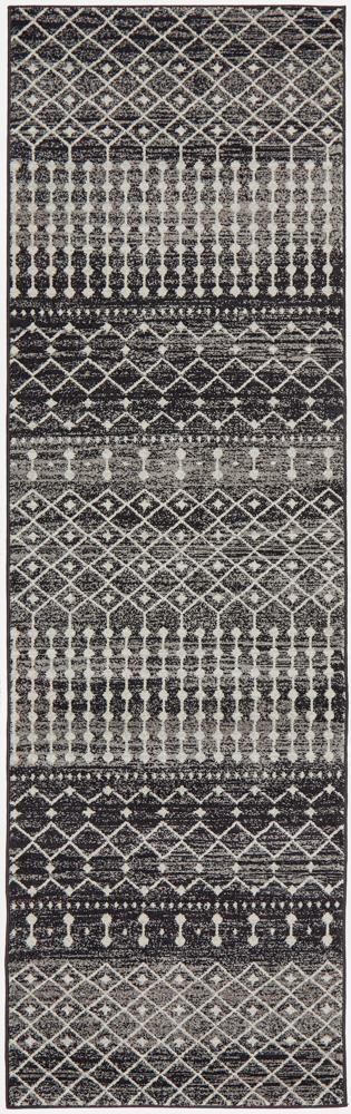 Evoke Simplicity Black Transitional Runner Rug Rug Culture