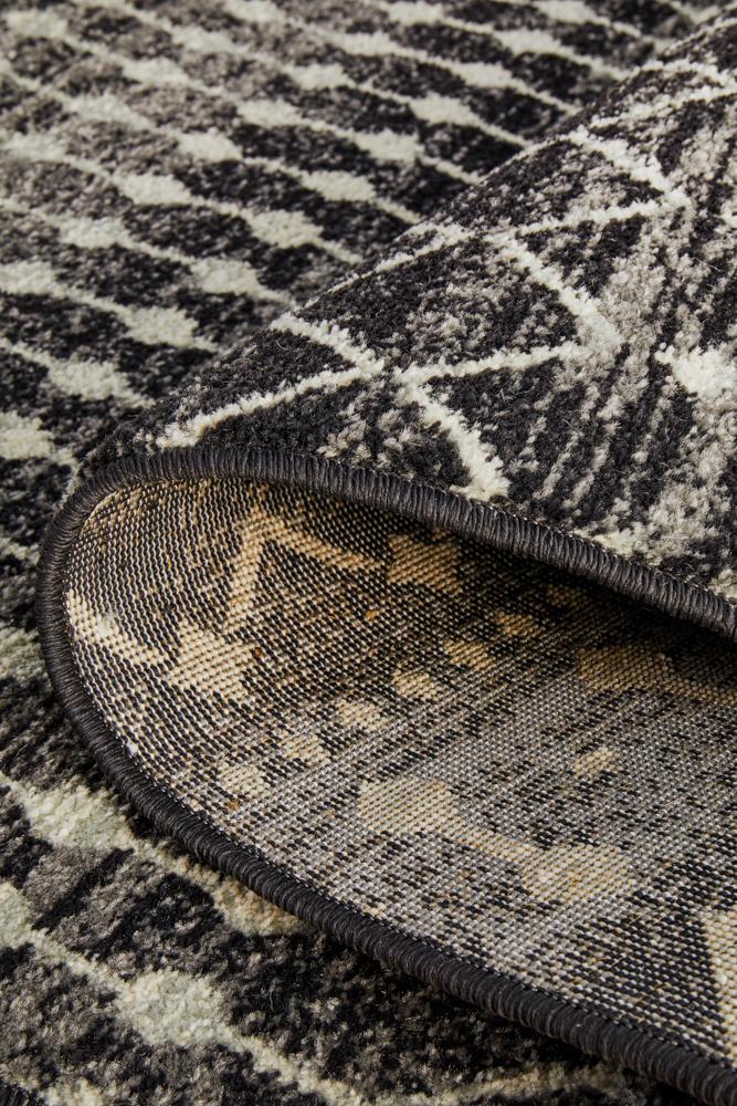 Evoke Simplicity Black Transitional Runner Rug Rug Culture