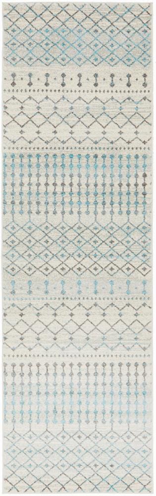 Evoke Slate White Transitional Runner Rug Rug Culture