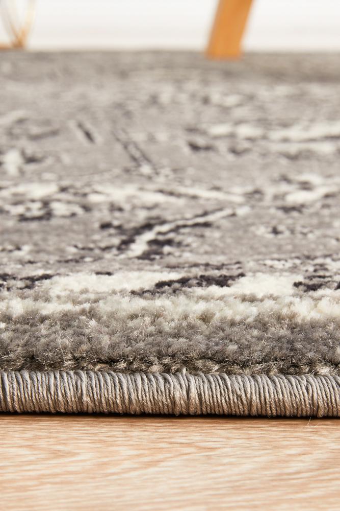 Evoke Stone Grey Transitional Round Rug Rug Culture