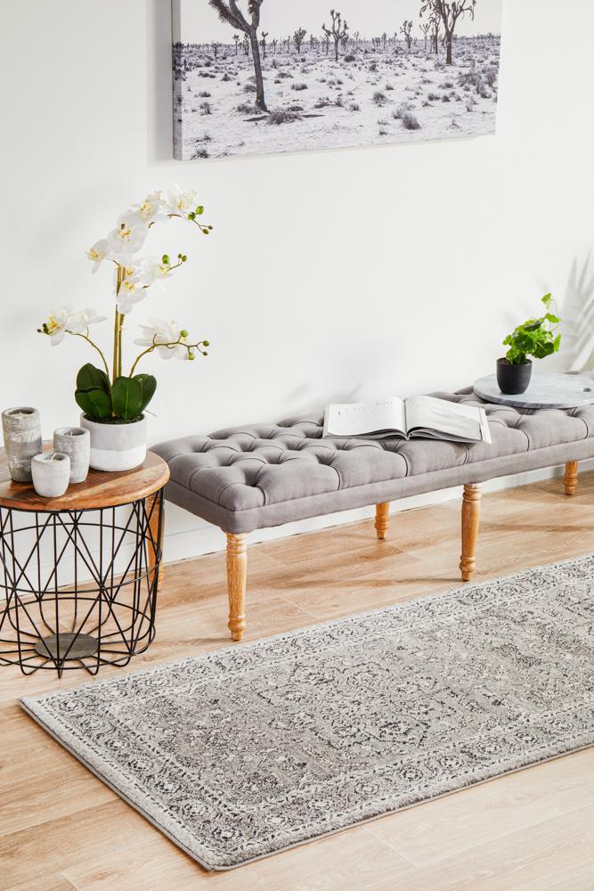 Evoke Stone Grey Transitional Runner Rug Rug Culture