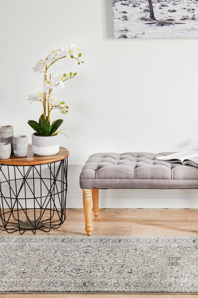 Evoke Stone Grey Transitional Runner Rug Rug Culture