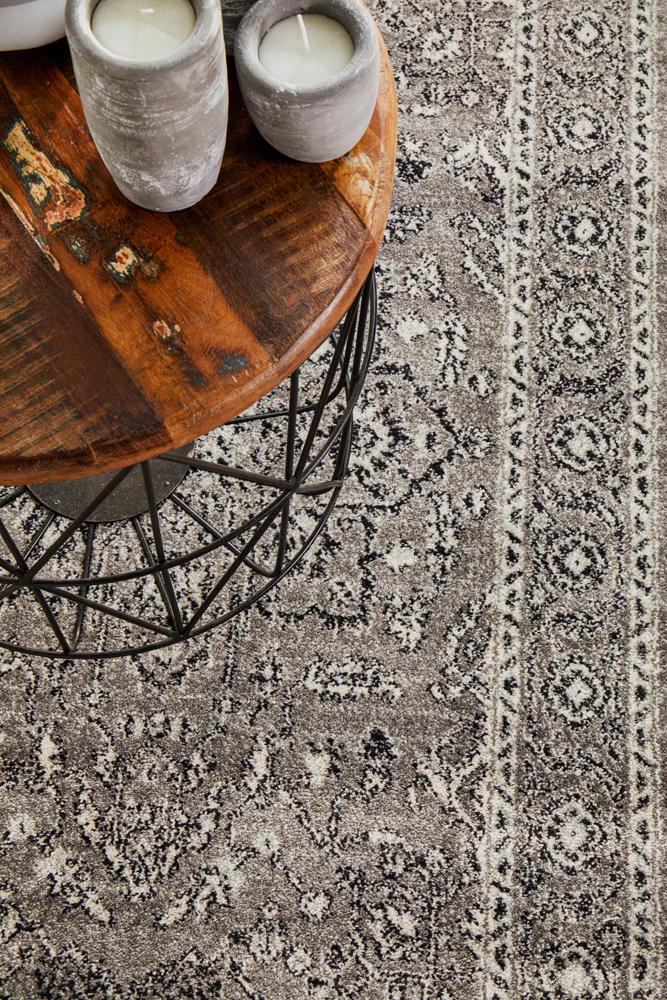 Evoke Stone Grey Transitional Runner Rug Rug Culture