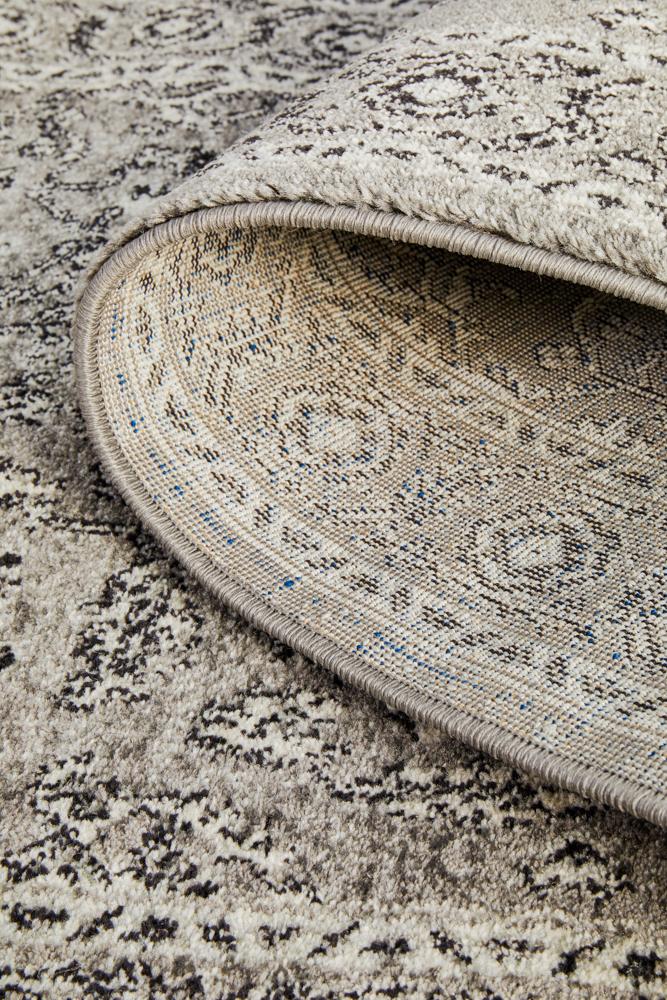 Evoke Stone Grey Transitional Runner Rug Rug Culture