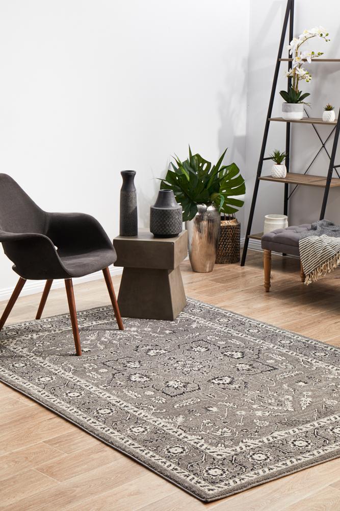 Evoke Stone Grey Transitional Rug Rug Culture