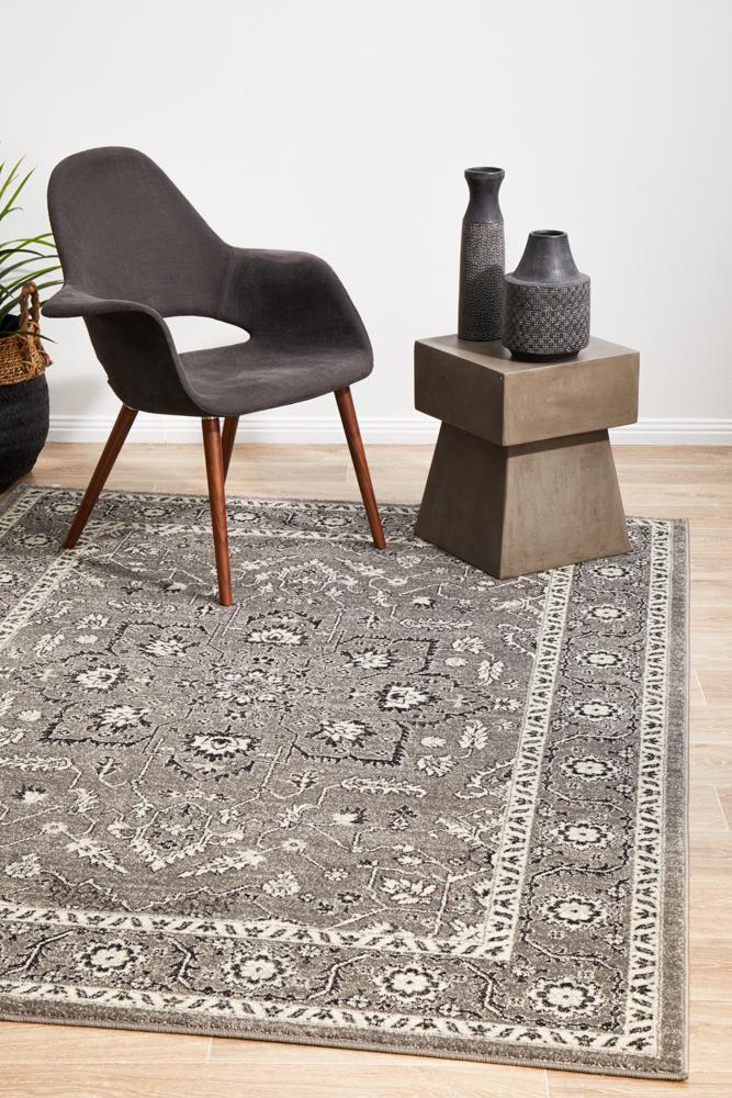 Evoke Stone Grey Transitional Rug Rug Culture