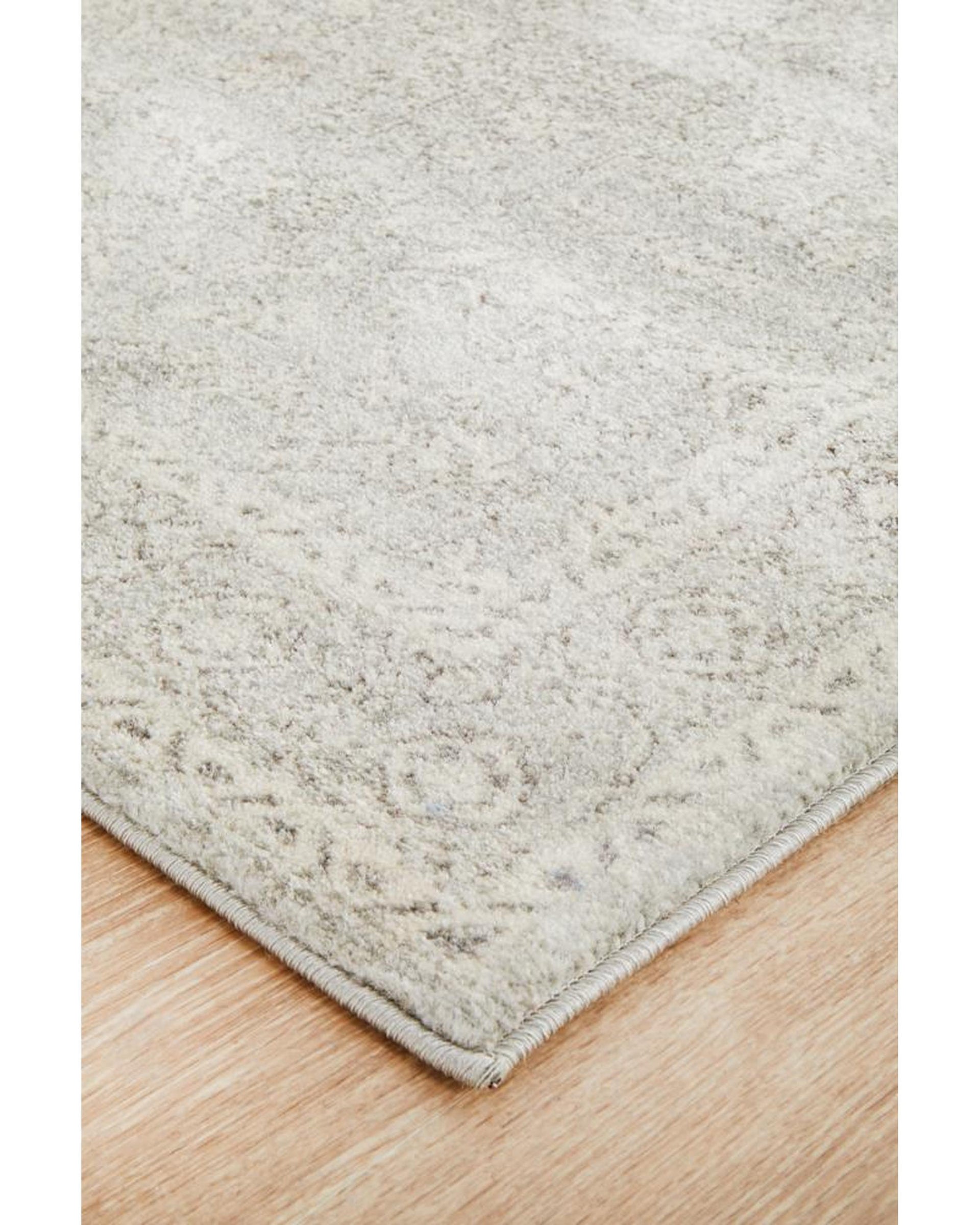 Evoke Silver Flower Transitional Runner Rug Rug Culture
