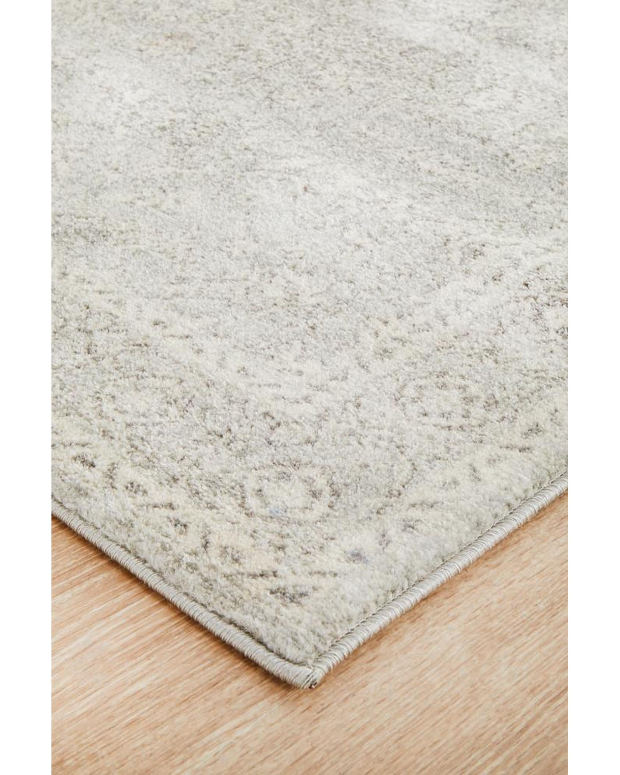 Evoke Silver Flower Transitional Runner Rug Rug Culture