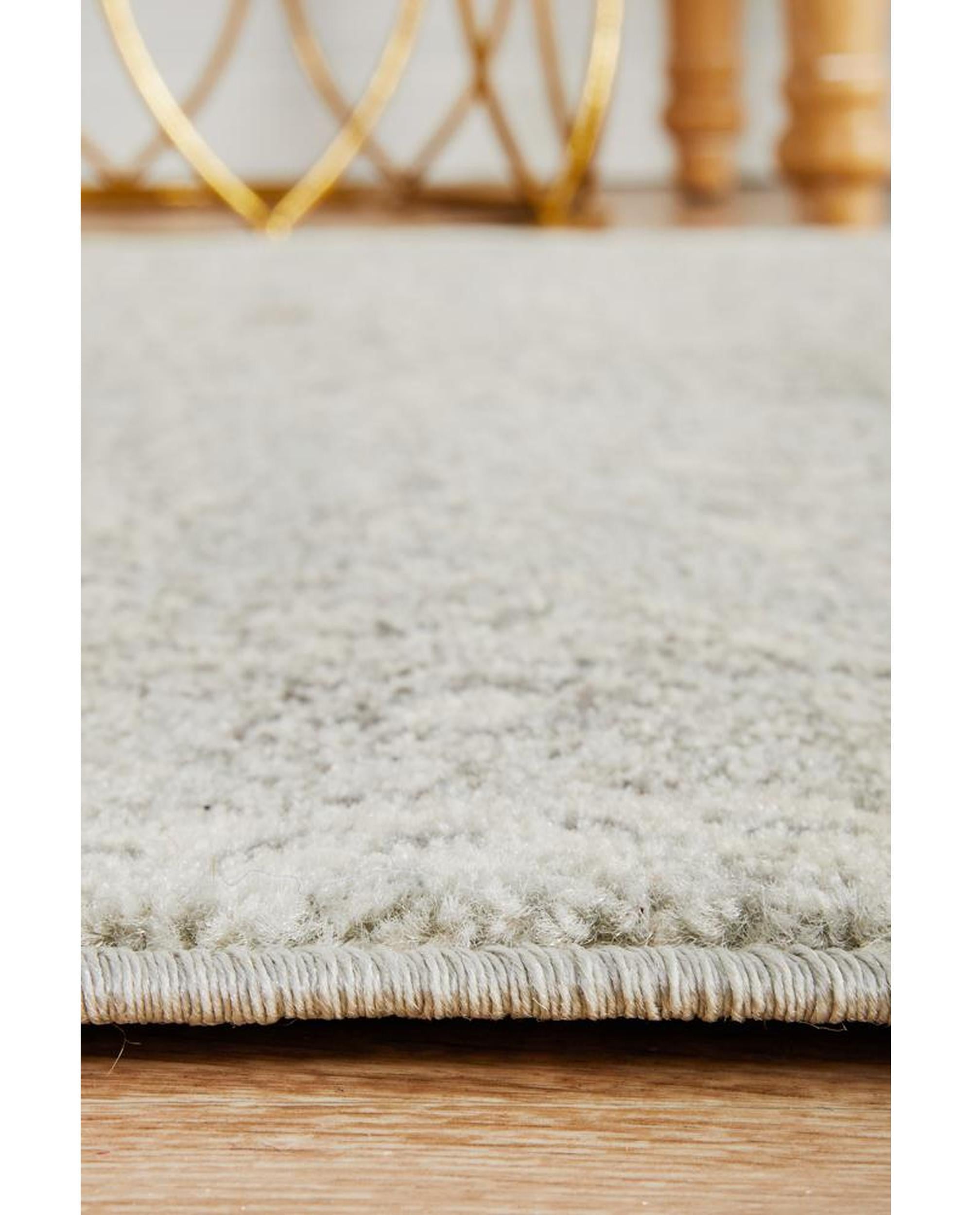 Evoke Silver Flower Transitional Runner Rug Rug Culture
