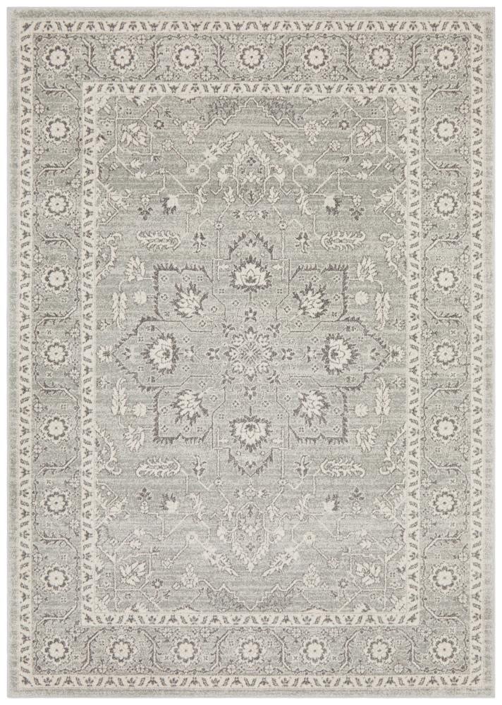 Evoke Silver Flower Transitional Rug Rug Culture