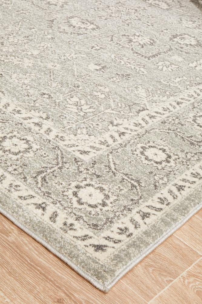 Evoke Silver Flower Transitional Rug Rug Culture