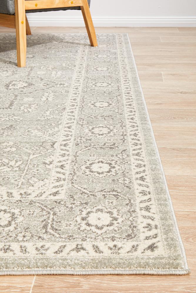 Evoke Silver Flower Transitional Rug Rug Culture