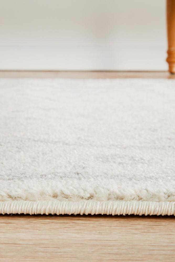 Evoke Winter White Transitional Runner Rug Rug Culture