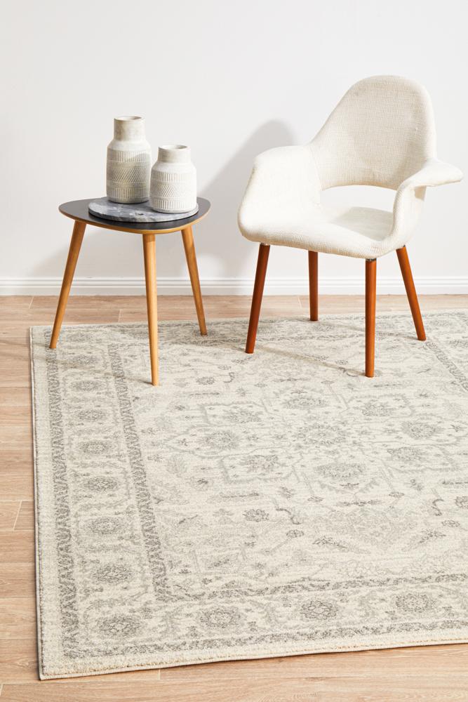 Evoke Winter White Transitional Rug Rug Culture