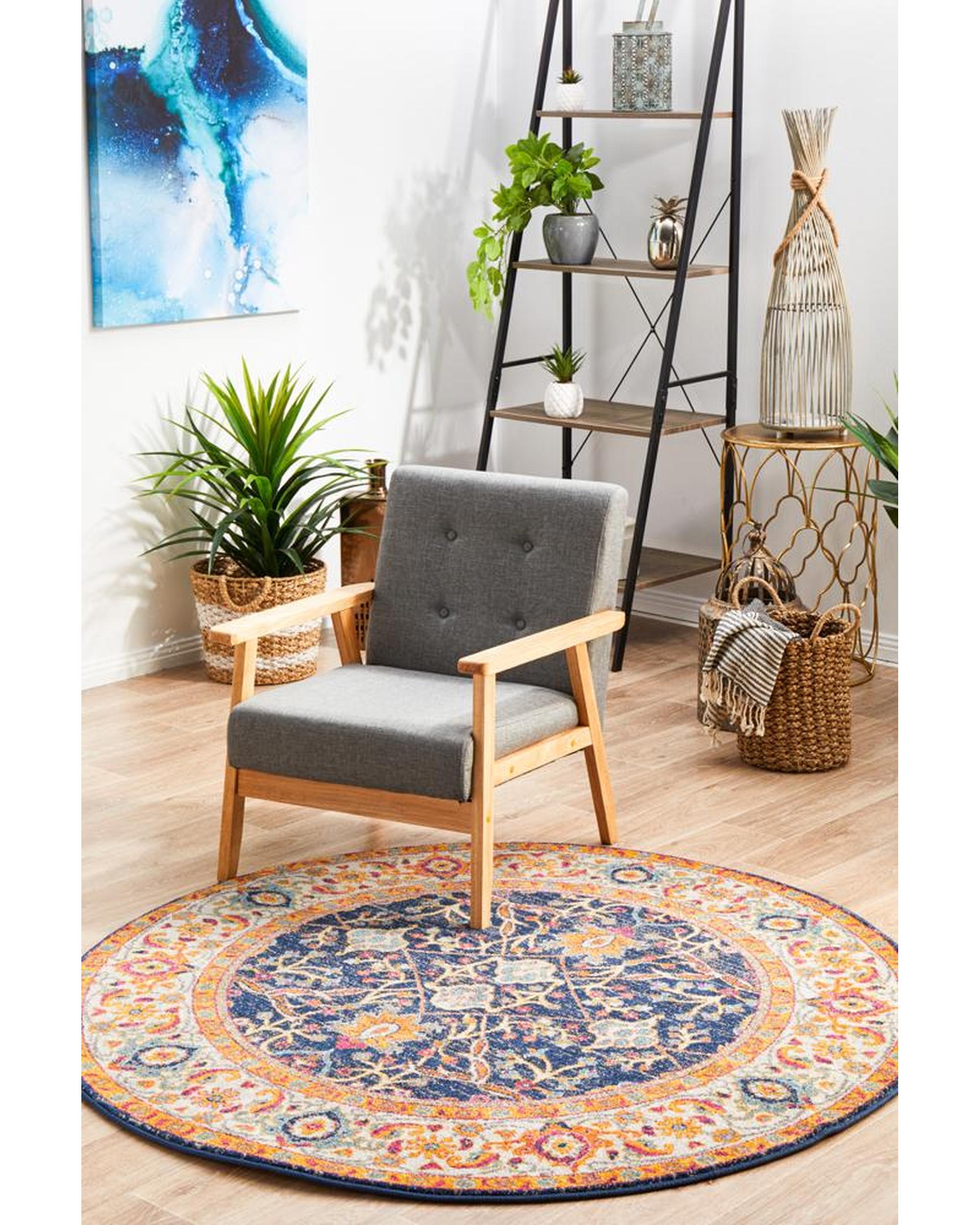 Evoke Splash Multi Transitional Round Rug Rug Culture