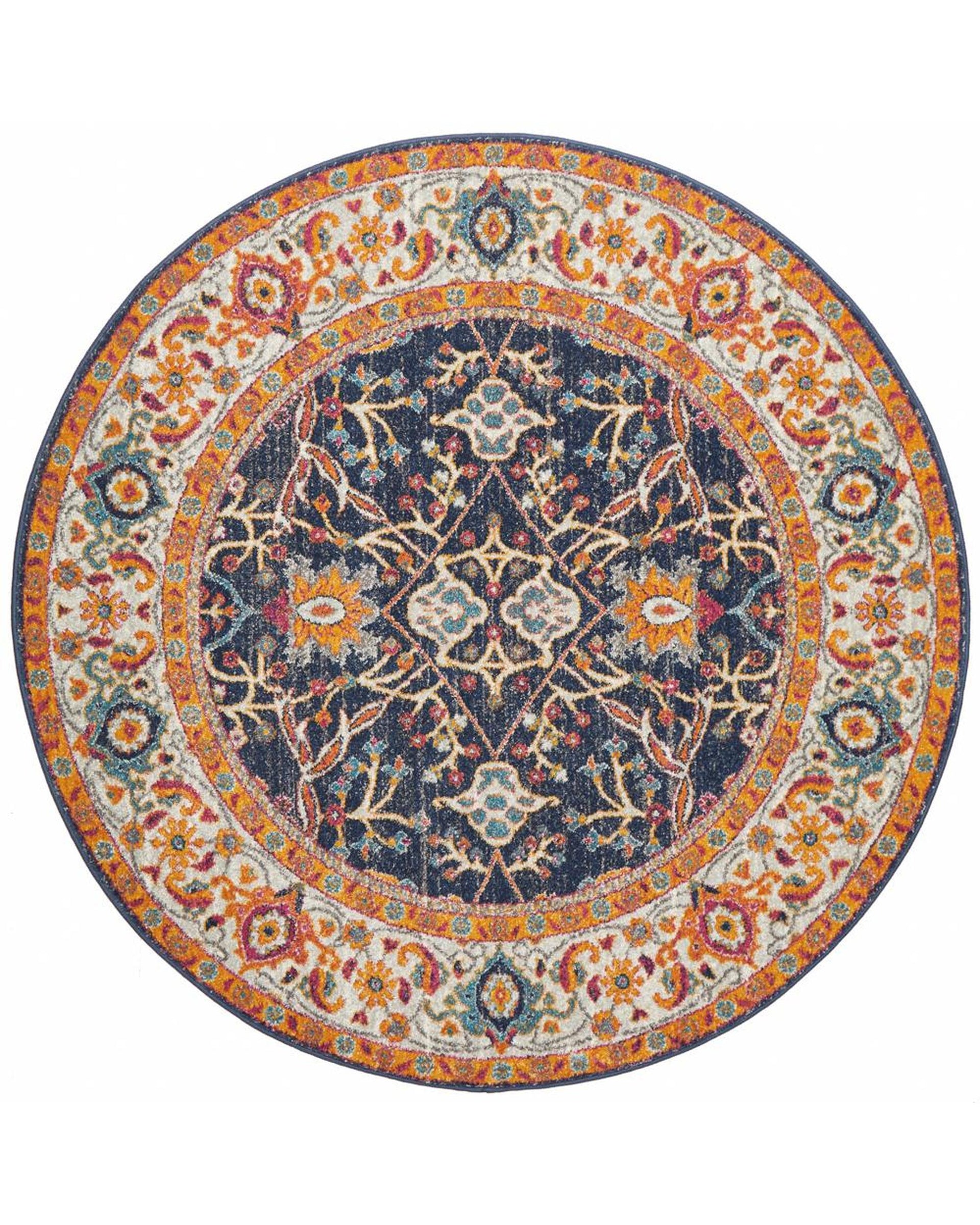 Evoke Splash Multi Transitional Round Rug Rug Culture