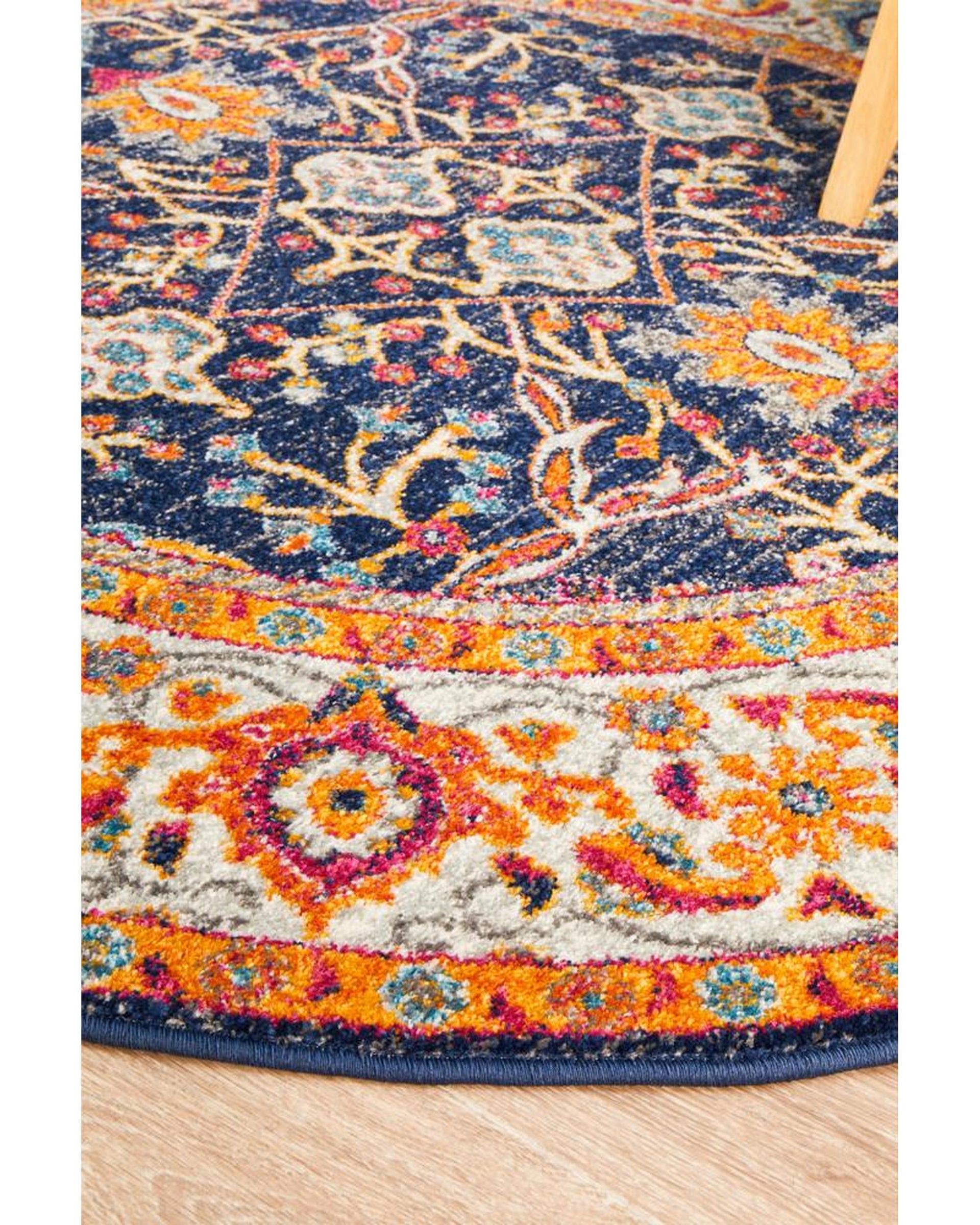 Evoke Splash Multi Transitional Round Rug Rug Culture