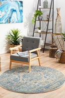 Evoke Duality Silver Transitional Round Rug Rug Culture