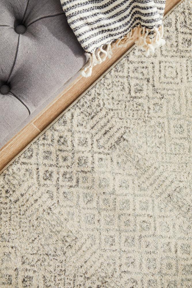 Evoke Diamond Grey Transitional Runner Rug Rug Culture