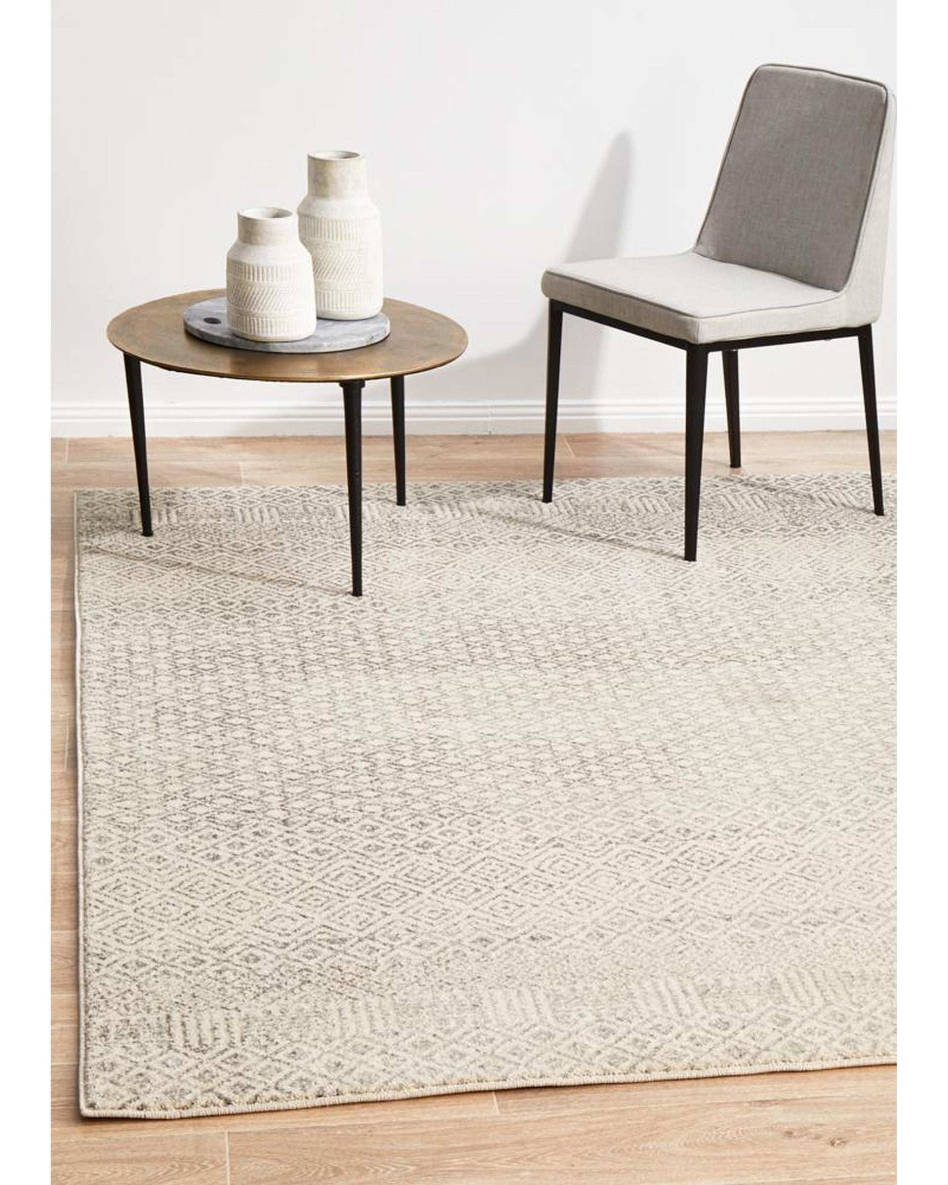 Evoke Diamond Grey Transitional Rug Rug Culture