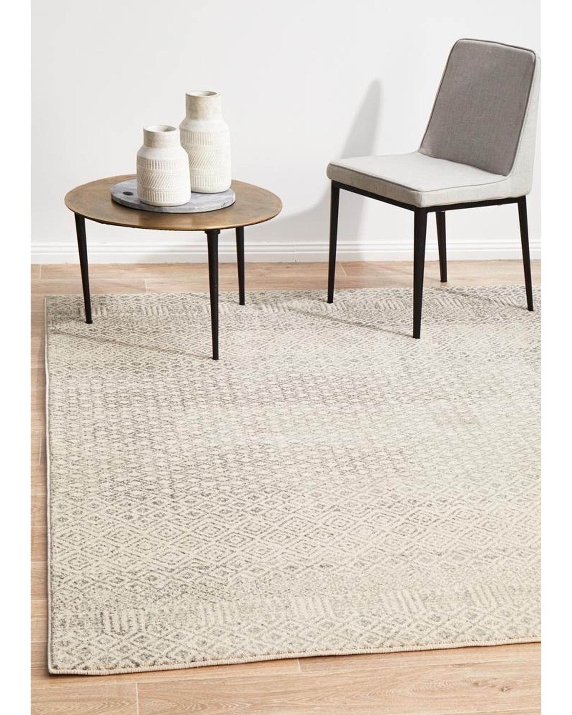 Evoke Diamond Grey Transitional Rug Rug Culture