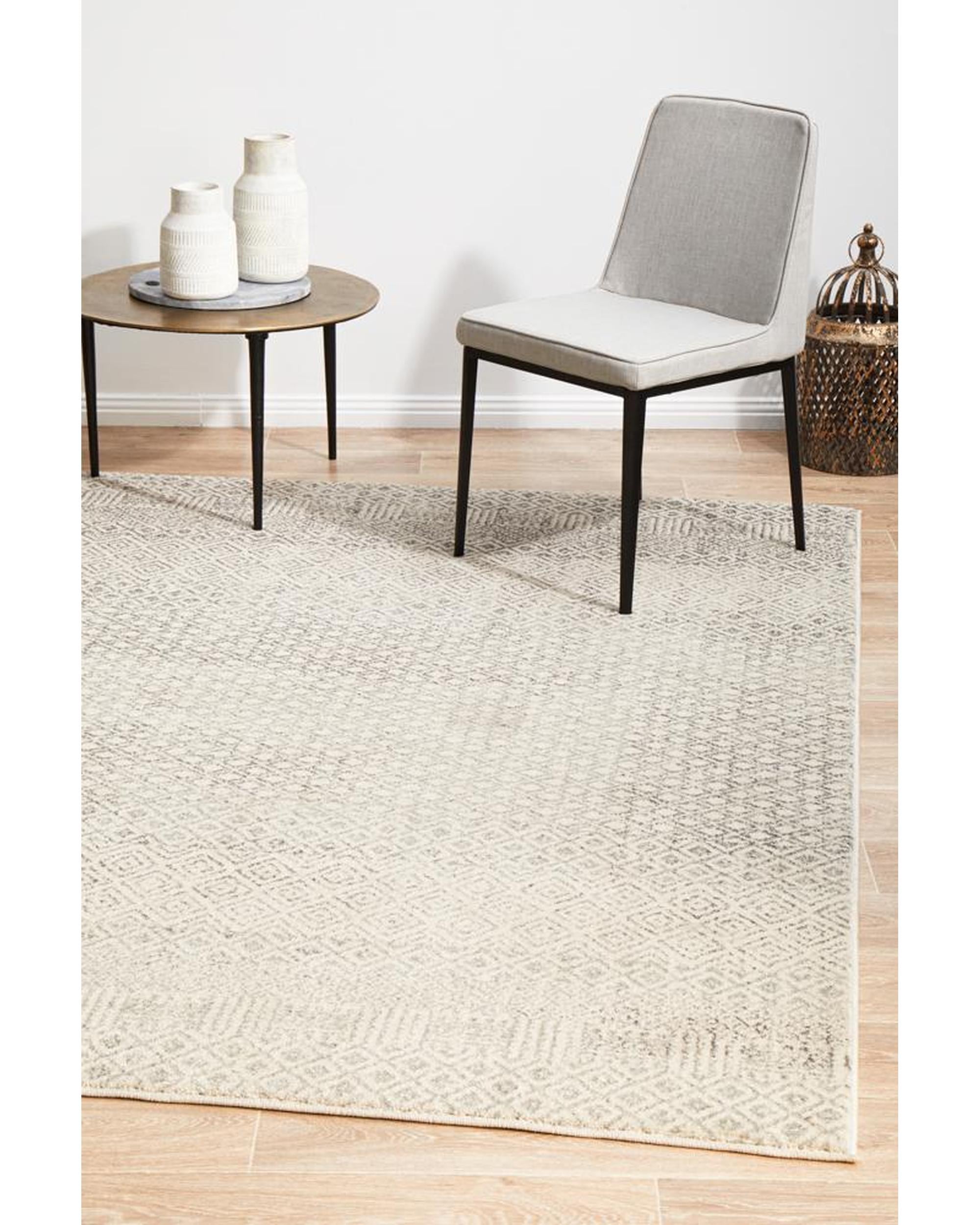 Evoke Diamond Grey Transitional Rug Rug Culture