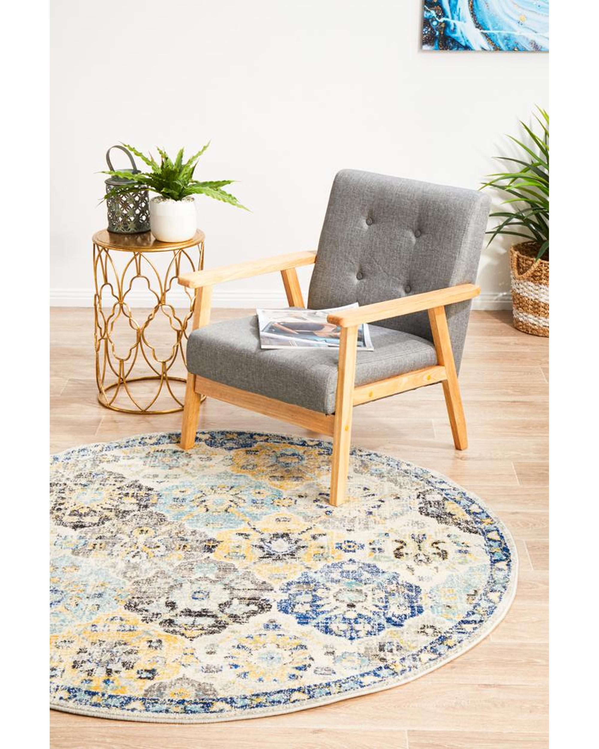 Evoke Poppy Multi Transitional Round Rug Rug Culture