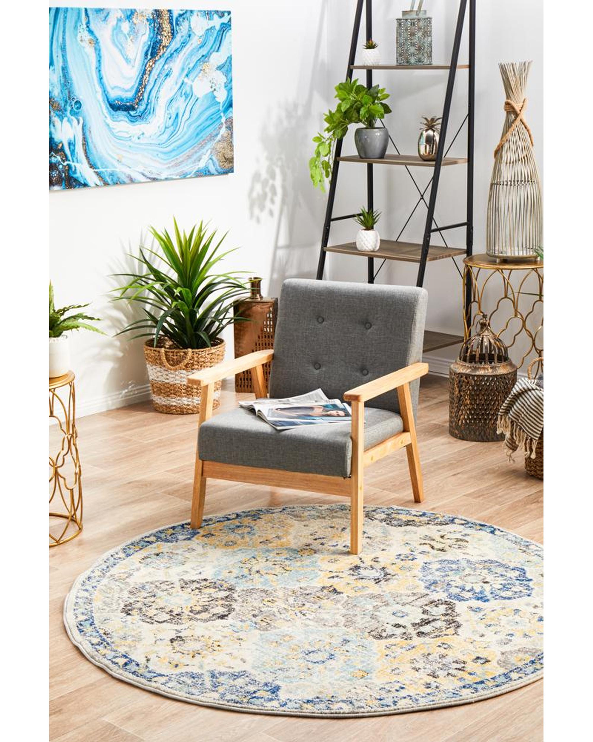 Evoke Poppy Multi Transitional Round Rug Rug Culture