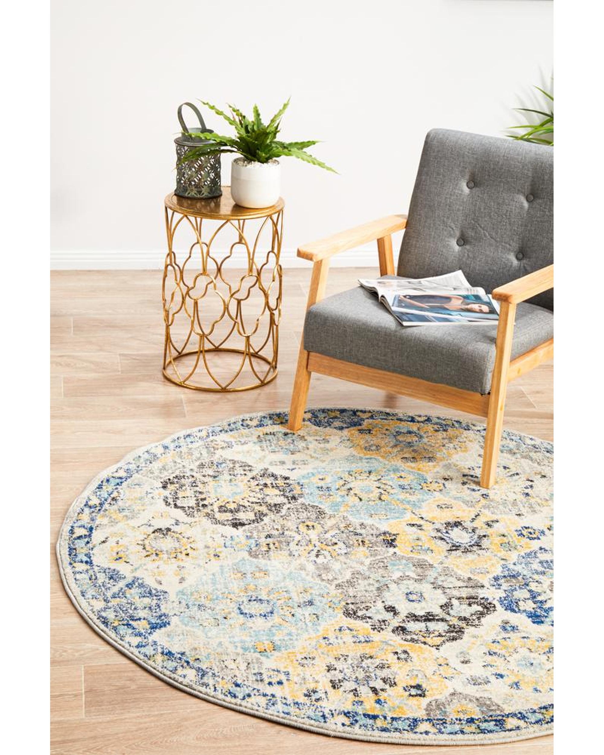 Evoke Poppy Multi Transitional Round Rug Rug Culture