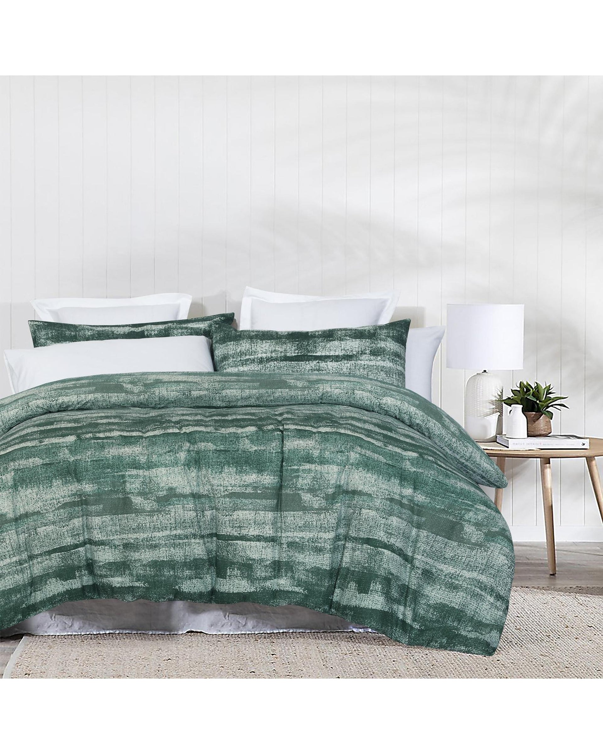 Amsons Pure Cotton Quilt Cover Set - Eden Sage Amsons