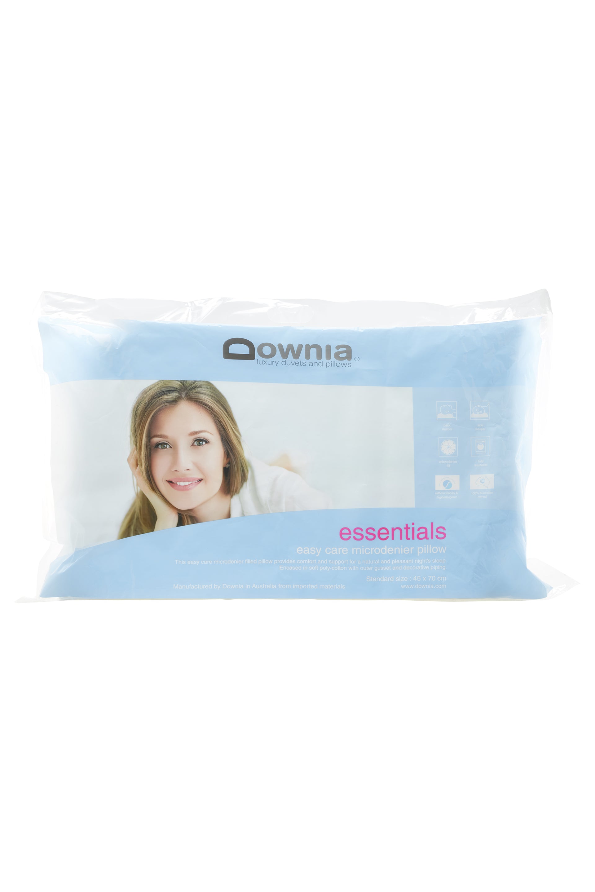 Downia ESSENTIALS Easy Care Microdenier Pillow Downia