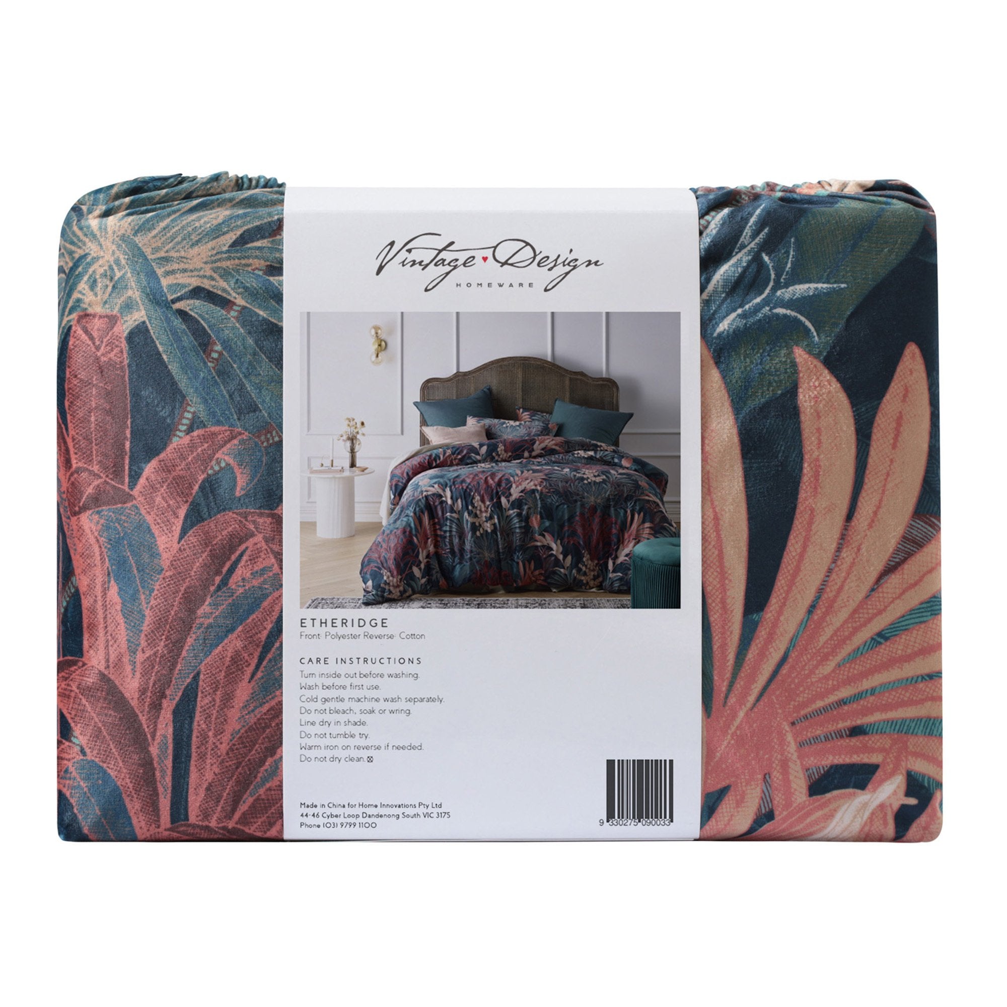 Vintage Design Etheridge Printed Velvet Quilt Cover Sets Vintage Design