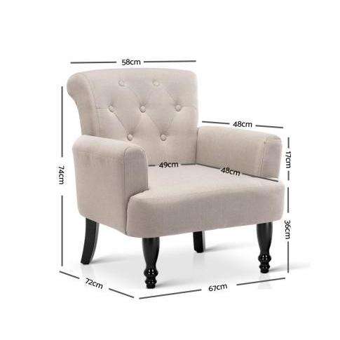 French Lorraine Winged Accent Chair - 3 Colours Artiss