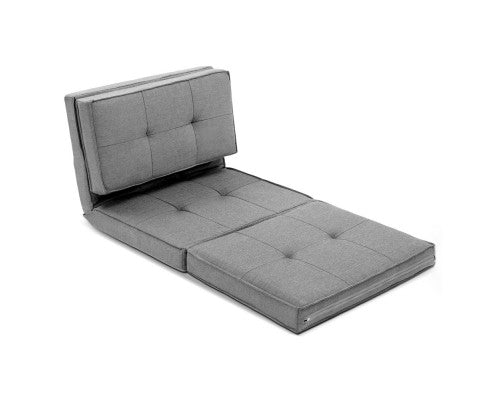 Lounge Sofa Bed Floor Couch Chaise Chair Recliner Futon Folding Grey Artiss