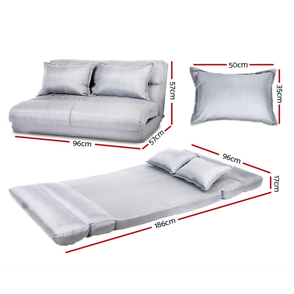 Lounge Sofa Bed Floor Recliner Chaise Folding Linen Farbric Artiss
