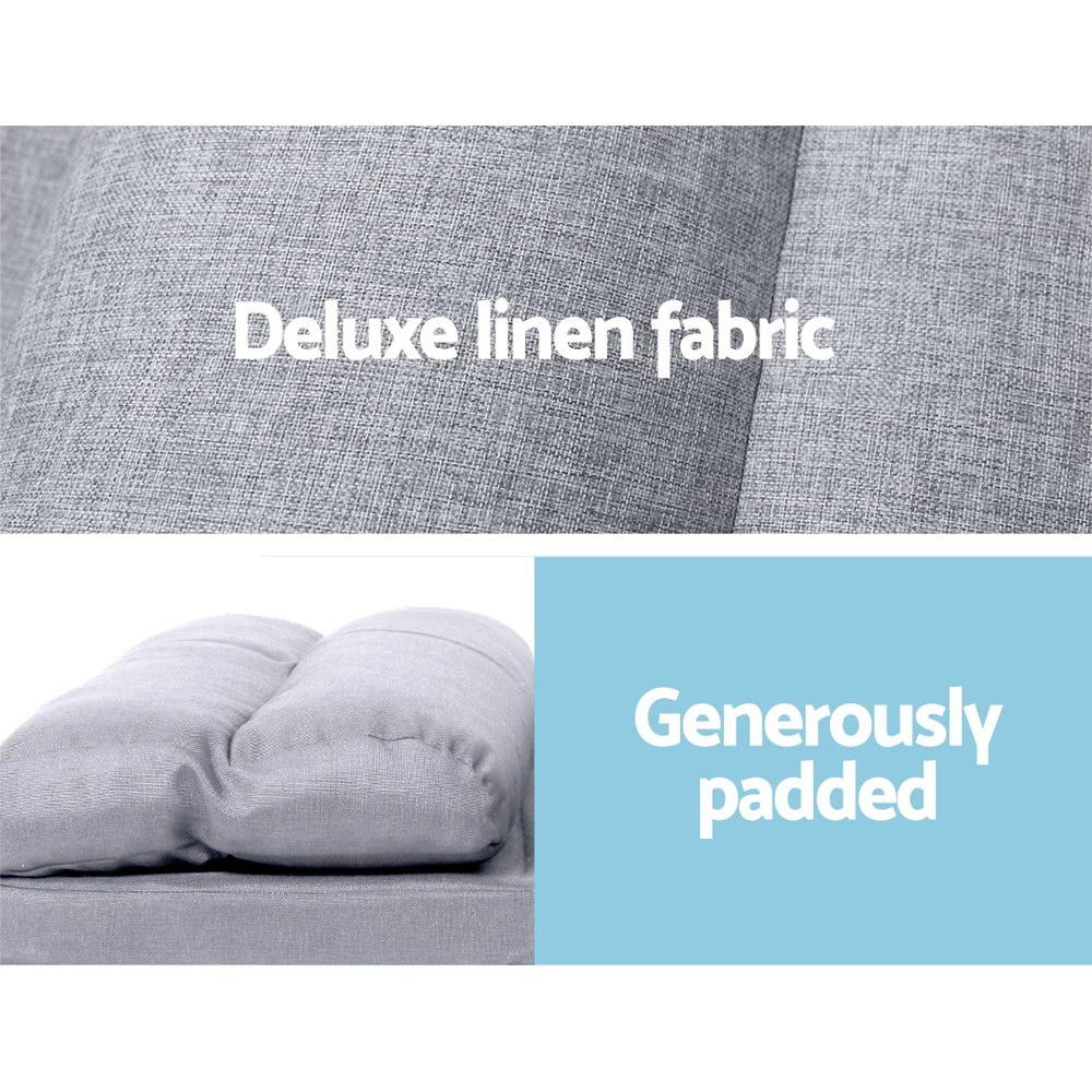 Lounge Sofa Bed Floor Recliner Chaise Folding Linen Farbric Artiss