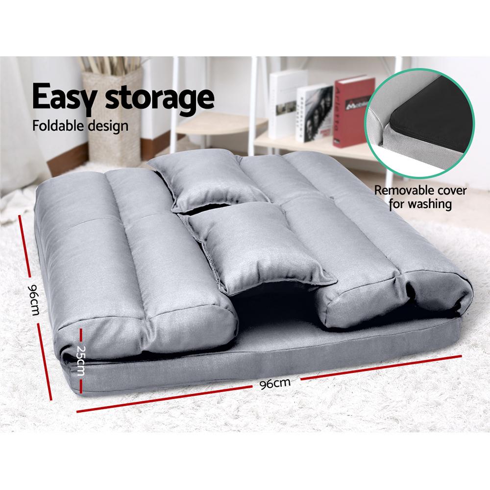 Lounge Sofa Bed Floor Recliner Chaise Folding Linen Farbric Artiss