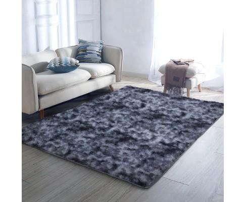Gradient Shaggy Rug Carpet Area Rugs Dark Grey Artiss