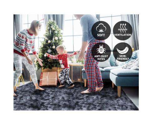 Gradient Shaggy Rug Carpet Area Rugs Dark Grey Artiss