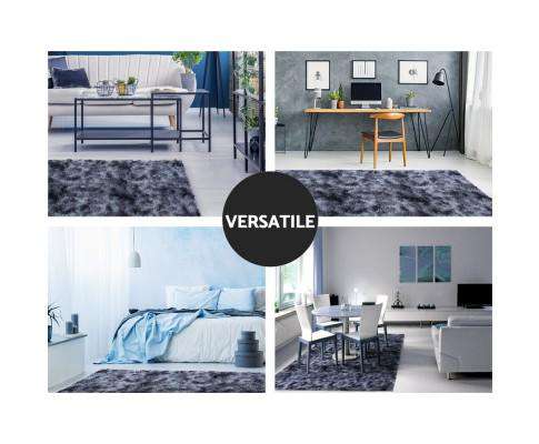 Gradient Shaggy Rug Carpet Area Rugs Dark Grey Artiss