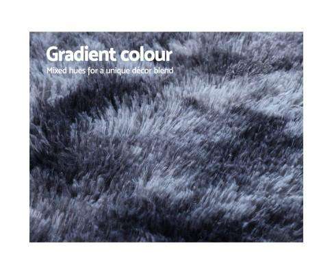 Gradient Shaggy Rug Carpet Area Rugs Dark Grey Artiss