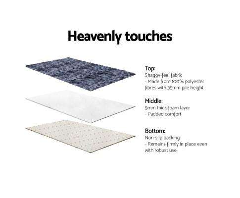 Gradient Shaggy Rug Carpet Area Rugs Dark Grey Artiss