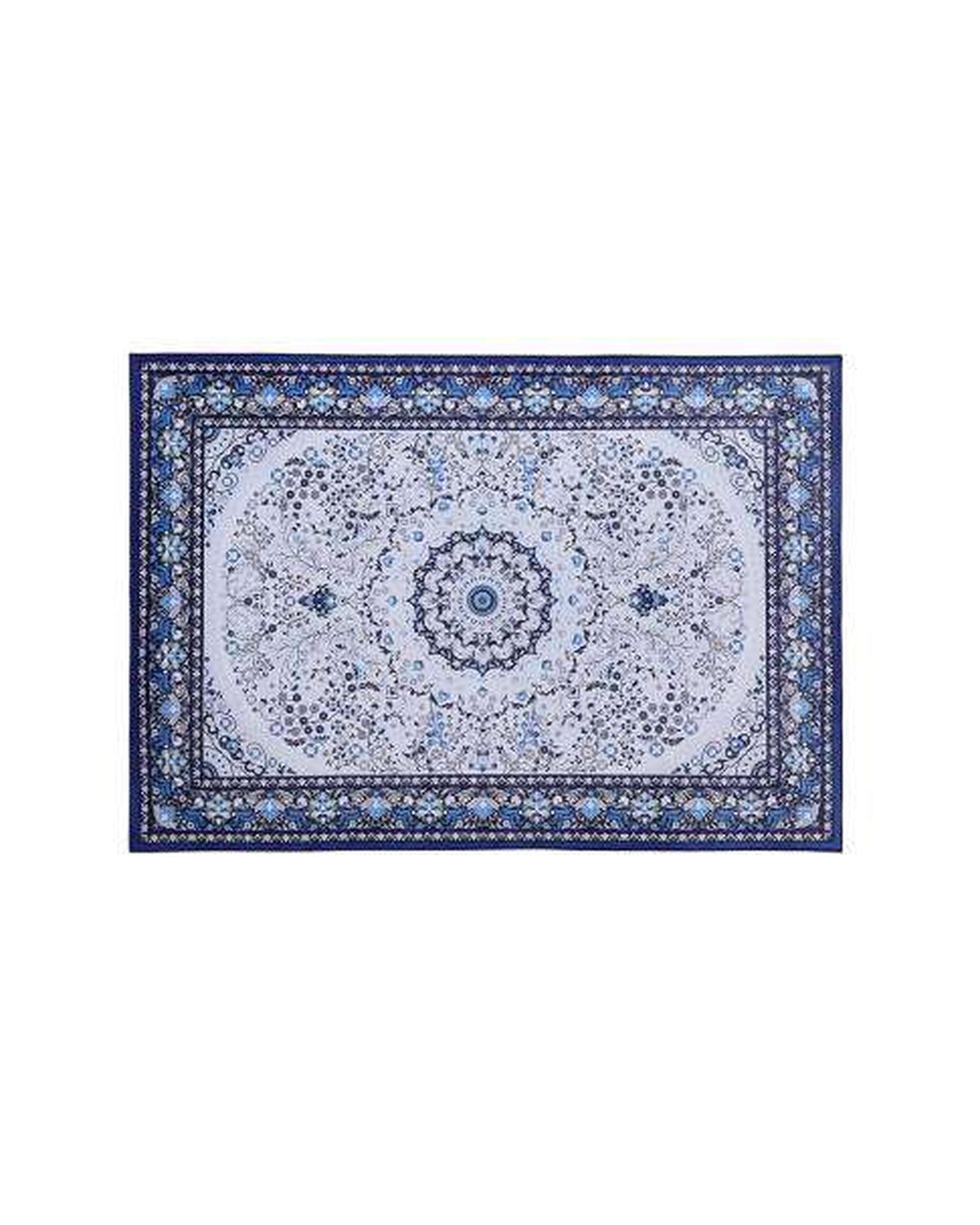 Short Pile Floor Rug Gaspar Blue Artiss