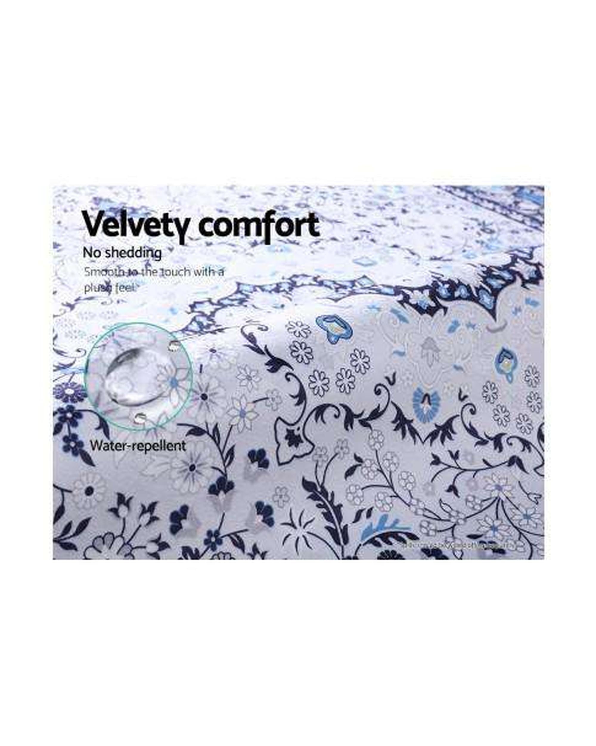 Short Pile Floor Rug Gaspar Blue Artiss