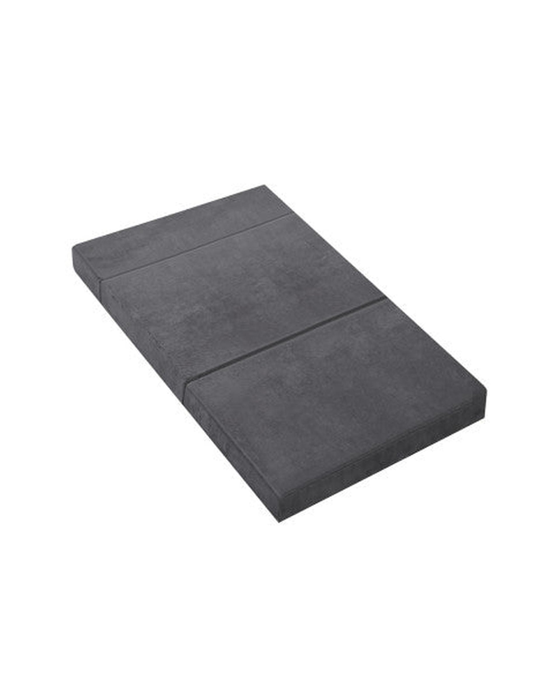 Giselle Bedding Double Size Folding Foam Mattress Portable Bed Mat Velvet Dark Grey Artiss