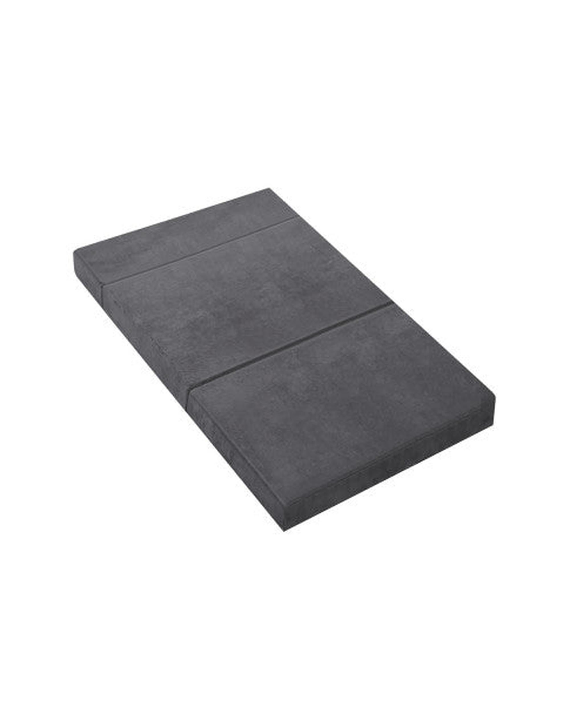 Giselle Bedding Double Size Folding Foam Mattress Portable Bed Mat Velvet Dark Grey Artiss